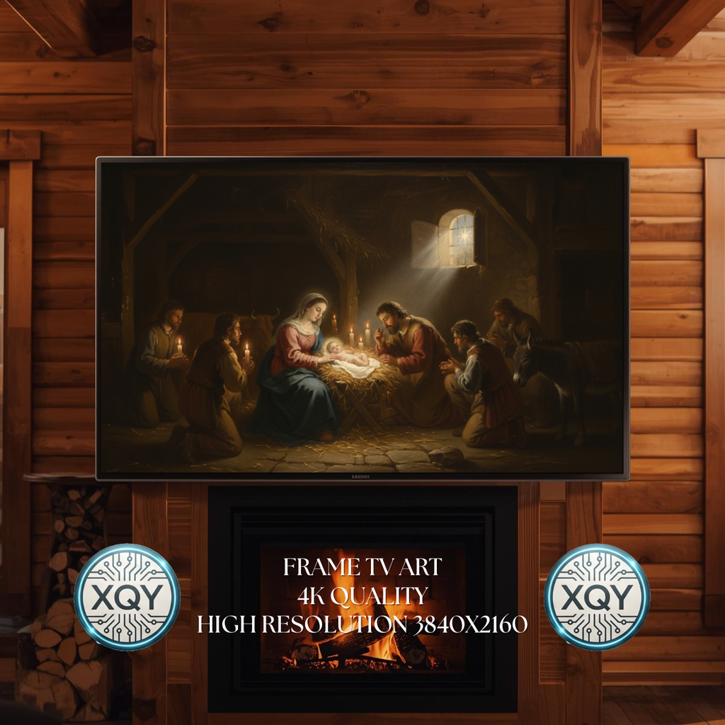Samsung Frame TV Art Nativity Scene 4K | Baby Jesus, Mary & Joseph | Classic Christmas Religious Wall Art | Digital Download 3840x2160 16:9 300dpi (Digital Download)