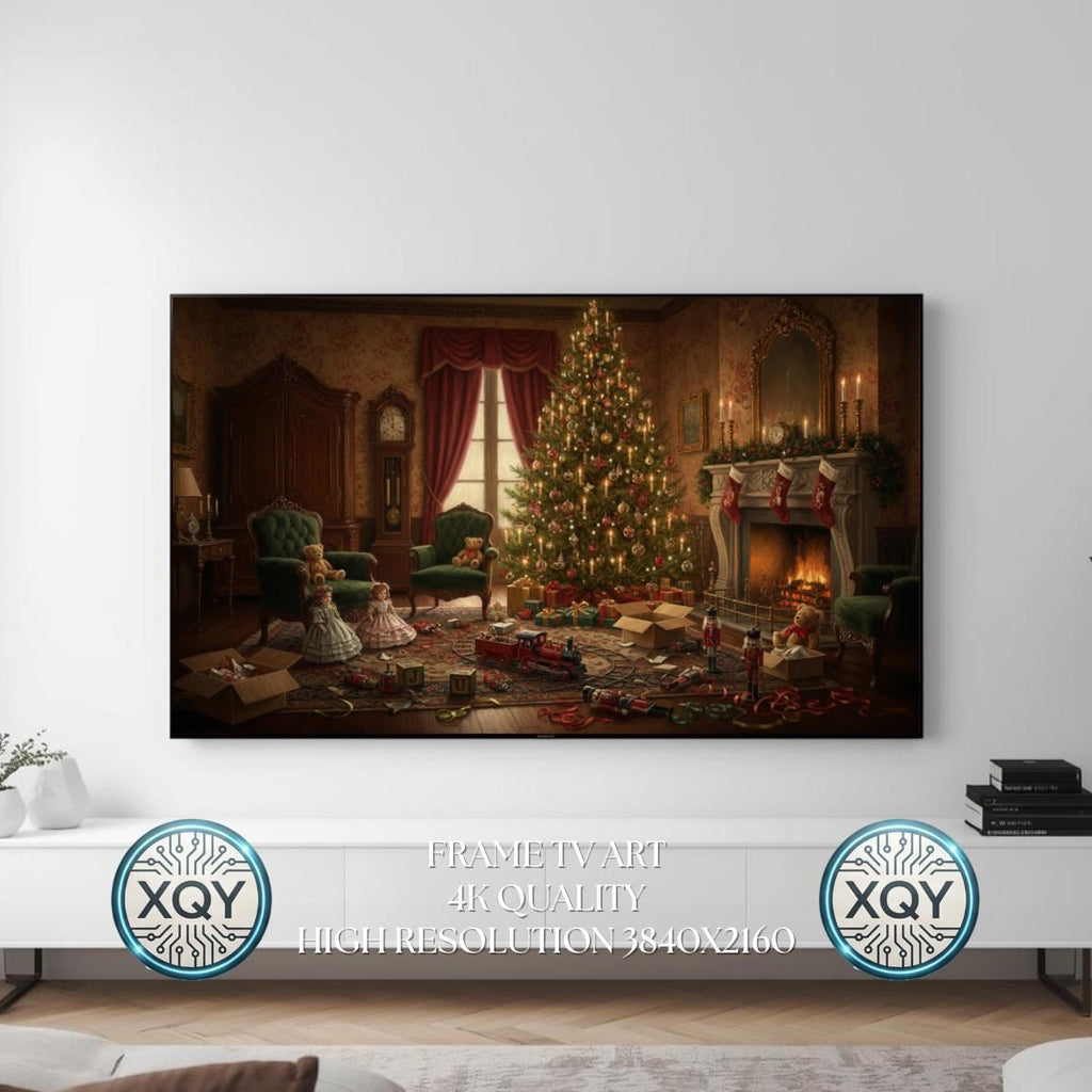 Christmas Morning Toys Victorian Oil Painting Samsung Frame TV Art Digital Download 4K Xmas