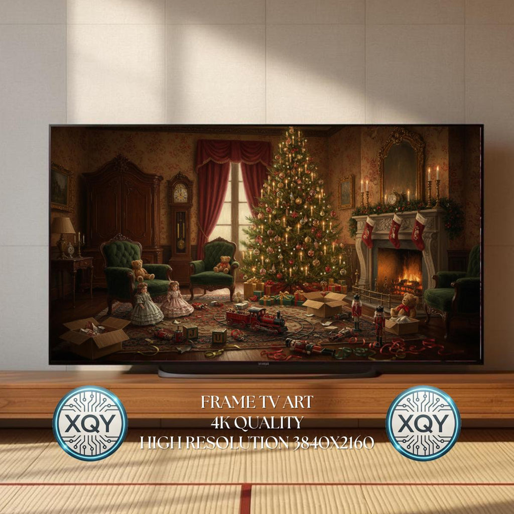 Christmas Morning Toys Victorian Oil Painting Samsung Frame TV Art Digital Download 4K Xmas